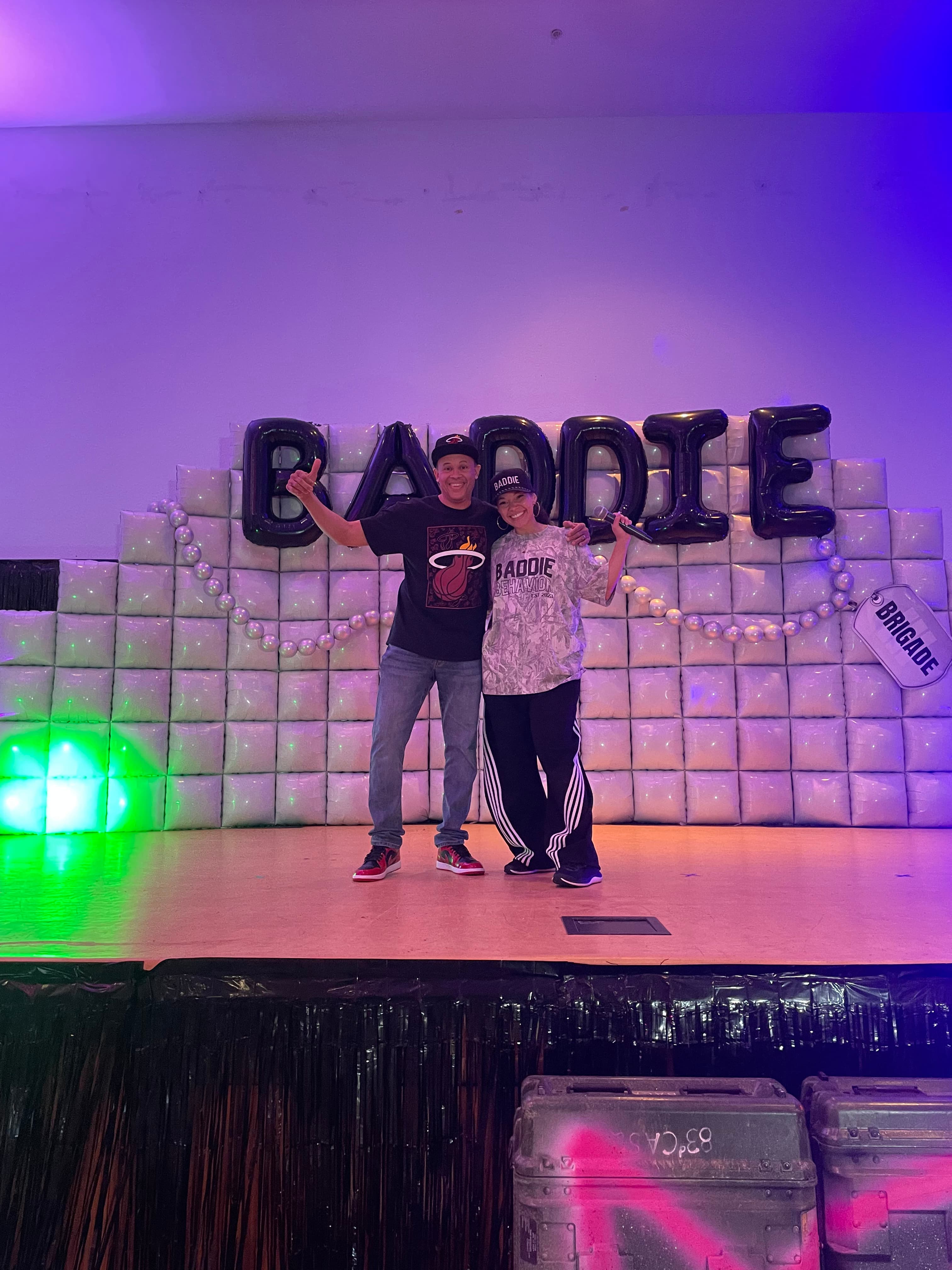 DJ Omar on stage with crowd